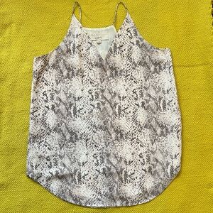 LOFT strappy cami, size XS, grey/white